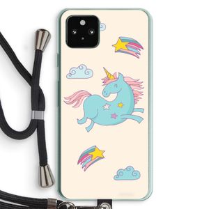 Vliegende eenhoorn: Pixel 5a 5G Transparant Hoesje met koord