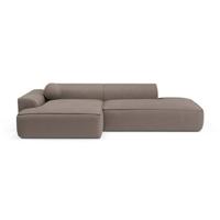 Sofa linkerhoek geweven stof taupe 260cm