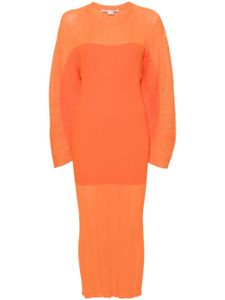 Stella McCartney robe mi-longue en maille nervurée - Orange