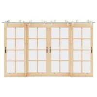 VidaXL Schuifdeur onderdelenset 366 cm roestvrij staal zilverkleurig