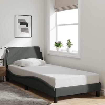 Bedframe zonder matras 90x190 cm stof donkergrijs