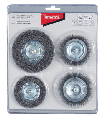 Makita Accessoires Borstelset 4-delig kom/rond - D-65729 - D-65729
