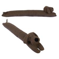 Hond Tochtstopper - 2x - 90 cm - bruin - polyester - isolerend - tochtrol