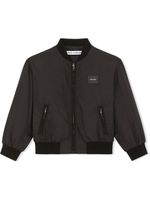 Dolce & Gabbana Kids veste bomber à logo - Noir