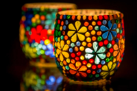 Waxinehouder mozaïek bol Hudat multi-colour in 2 maten