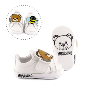 Moschino Baby Bear & Bee Sneakers 74268 Wit - Maat 15 - Kleur: Wit | Soccerfanshop