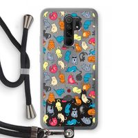 Kleurrijke katten: Xiaomi Redmi 9 Transparant Hoesje met koord