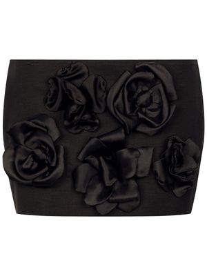 Dolce & Gabbana short court à appliques fleurs - Noir