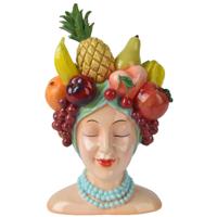 Decoris Plantenpot/bloempot - Polyresin - fruit - vrouw - D13 x H23 cm Decoris Plantenpot/bloempot - Polyresin - fruit - vrouw - D13 x H23 cm