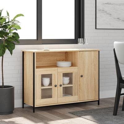 Dressoir 100x35x75 cm bewerkt hout sonoma eikenkleurig