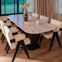 Richmond Eettafel 'Mayfield' Marmer en Mangohout, 230 x 100cm