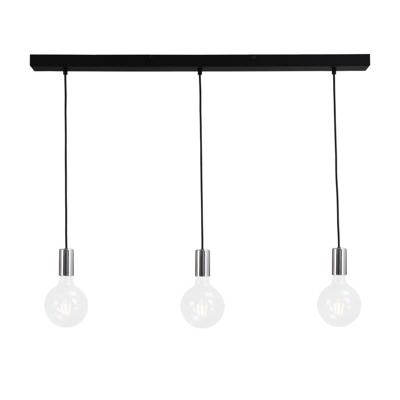 Masterlight Chrome pendel hanglampConcepto 3-lichts zwart met grijs - 2237-07-100-3