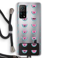 Smiley watermeloenprint: Xiaomi Mi 10T 5G Transparant Hoesje met koord