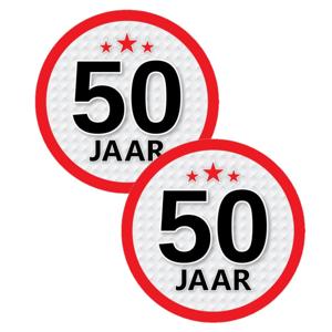 20x 50 jaar leeftijd sticker - rond - dia 15 cm - 50 jaar verjaardag/jubileum/leeftijd versiering