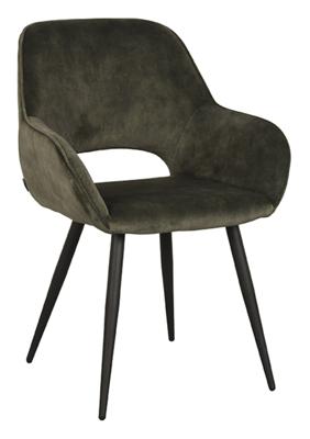LABEL51 Eetkamerstoel 'Fer' Velvet, kleur Hunter