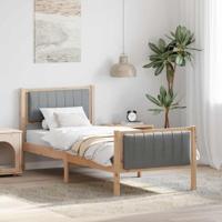 Bedframe Bruin en lichtgrijs 75 x 190 cm Massief grenenhout