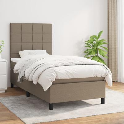 Boxspring met matras stof taupe 90x190 cm
