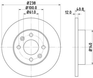 Remschijf Gecoat 52803PRO 8DD355101241