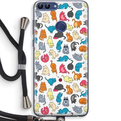Kleurrijke katten: Huawei P Smart (2018) Transparant Hoesje met koord