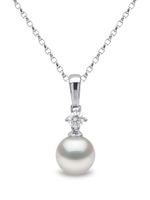 Yoko London collier en or blanc 18ct serti de perles et de diamants - Argent - thumbnail