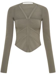 Dion Lee haut-corset à encolure carrée - Gris