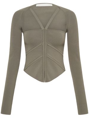 Dion Lee haut-corset à encolure carrée - Gris