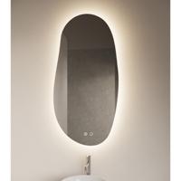 Badkamerspiegel Maya | 100x50 cm | Organisch | Indirecte LED verlichting | Touch button | Met spiegelverwarming - thumbnail