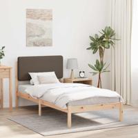 Bedframe met Gevoerd Hoofdgedeelte Taupe 90 x 200 cm