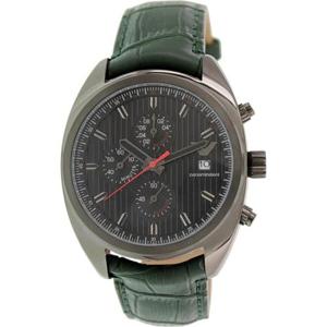 Emporio Armani Herenportivo AR5936 groen lederen analoog quartz horloge