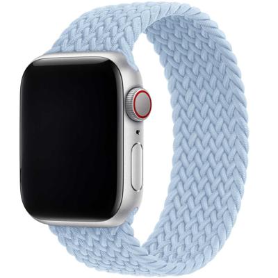 Apple Watch Nylon Gevlochten Solo Band - Lichtblauw - 44, 45, 46 & 49mm - S