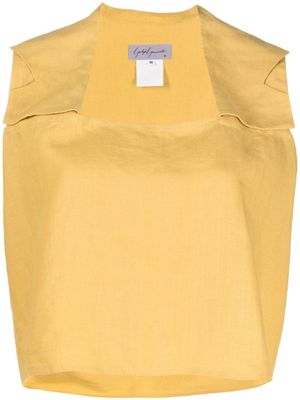 Yohji Yamamoto Pre-Owned haut en lin à empiècements drapés (années 1990) - Jaune