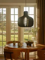 Hanglamp hout zwart &apos;Hazo&apos; E27 fitting 43 cm