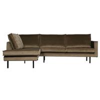 BePureHome Rodeo Hoekbank Links - Velvet - Taupe