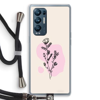 Roses are red: Oppo Find X3 Neo Transparant Hoesje met koord