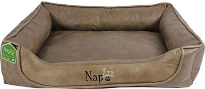 Nap'zzz divan leatherlook duo donkerbruin/bruin 100x80 cm - Gebr de boon