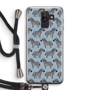 Zebra: Samsung Galaxy J8 (2018) Transparant Hoesje met koord