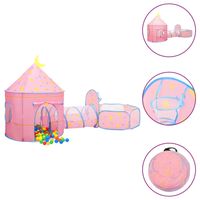 vidaXL Kinderspeeltent met 250 ballen 301x120x128 cm roze - thumbnail