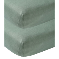 Jersey Hoeslaken 2-pack - Stone Green - 60x120cm - thumbnail