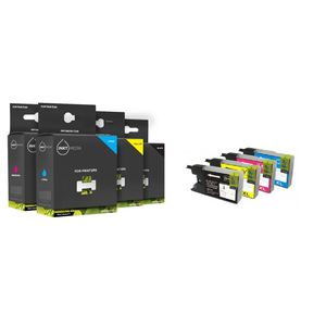 Inktmedia® - Inktcartridge - Geschikt Brother LC-1220 set BK,CY, MA, YE inktcartridge zwart cyaan magenta en geel -...