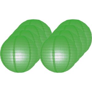 8x Groene lampionnen rond 25 cm   -