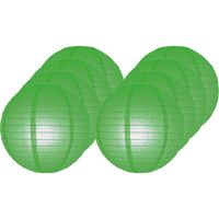 8x Groene lampionnen rond 25 cm   - - thumbnail