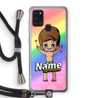 Chibi Maker man: Samsung Galaxy A21s Transparant Hoesje met koord