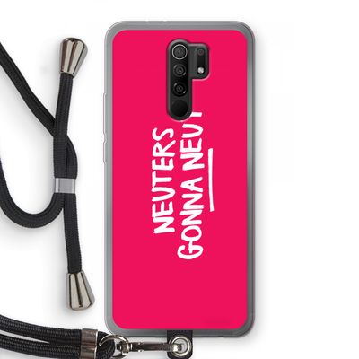Neuters (roze): Xiaomi Redmi 9 Transparant Hoesje met koord