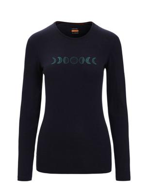 Icebreaker 200 Oasis Moon Phase Crewe Dames Shirt Midnight Navy XL