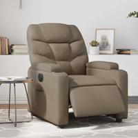 Fauteuil verstelbaar elektrisch kunstleer cappuccinokleurig