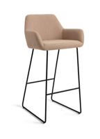 Jesper Home Barkruk 'Hiroo' Slide Black, kleur Whisper Wheat (zithoogte 75cm)