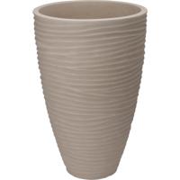 Plantenpot/bloempot Dunes - Tuin - stevig kunststof - zand/beige - D40 x H60 cm