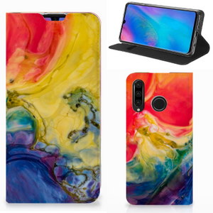 Bookcase Huawei P30 Lite New Edition Watercolor Dark