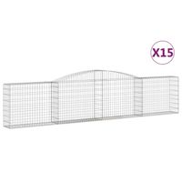 The Living Store Schanskorf Gabion 400x30x80/100 cm - Roestbestendig gegalvaniseerd ijzer - Decoratief en