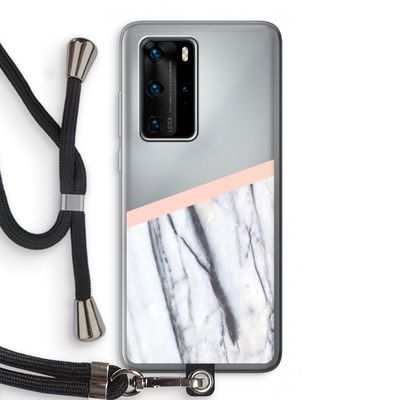 A touch of peach: Huawei P40 Pro Transparant Hoesje met koord